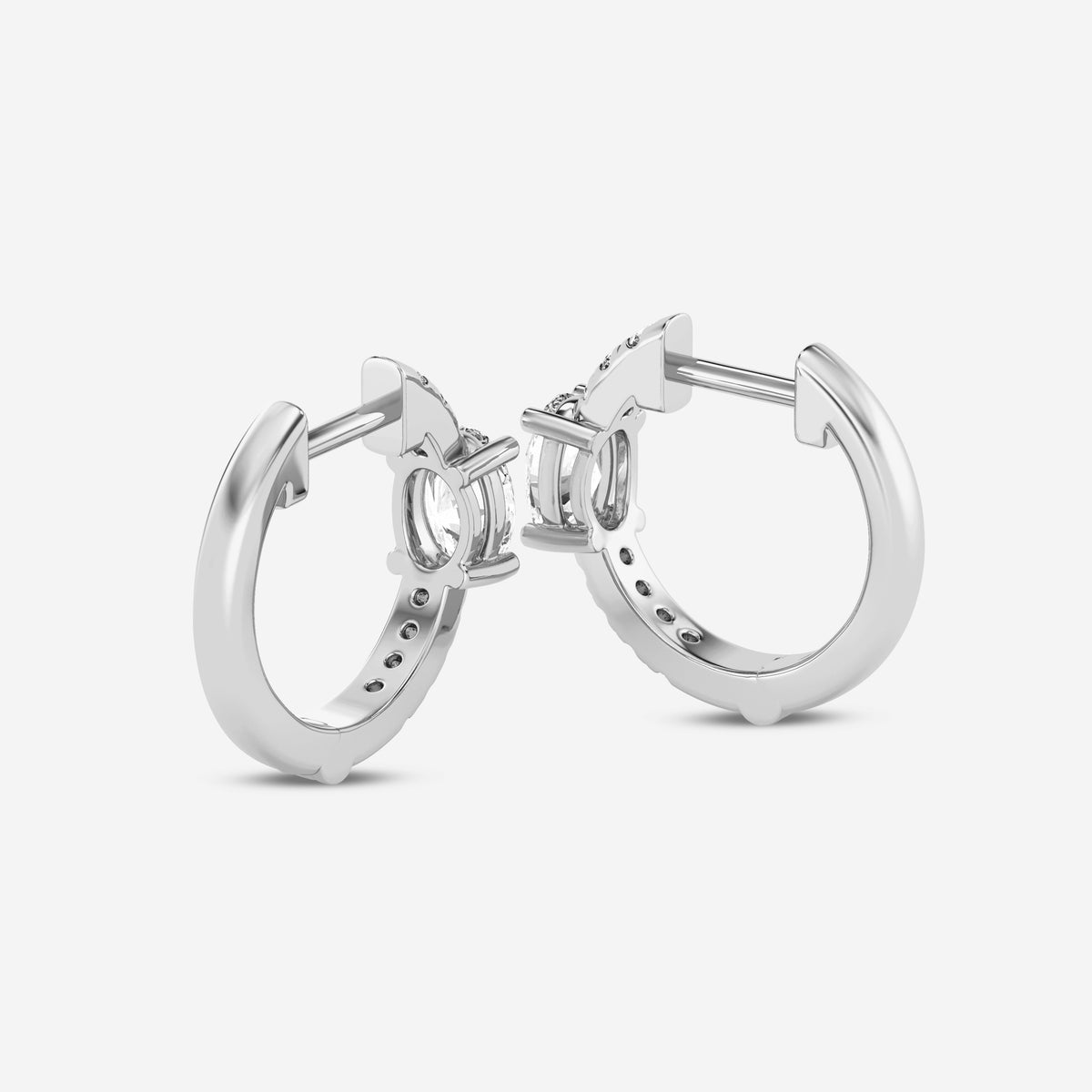 Oval 0.61CT Lab Diamond Hoop Earrings