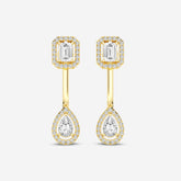 Emerald / Pear 3.14CT Lab Diamond Stud Earrings