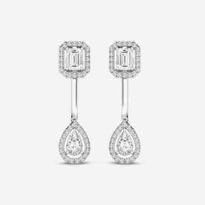 Emerald / Pear 3.14CT Lab Diamond Stud Earrings