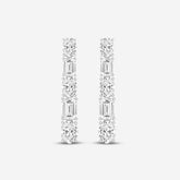 Emerald / Oval Dangling 4.73CT Lab Diamond Earrings