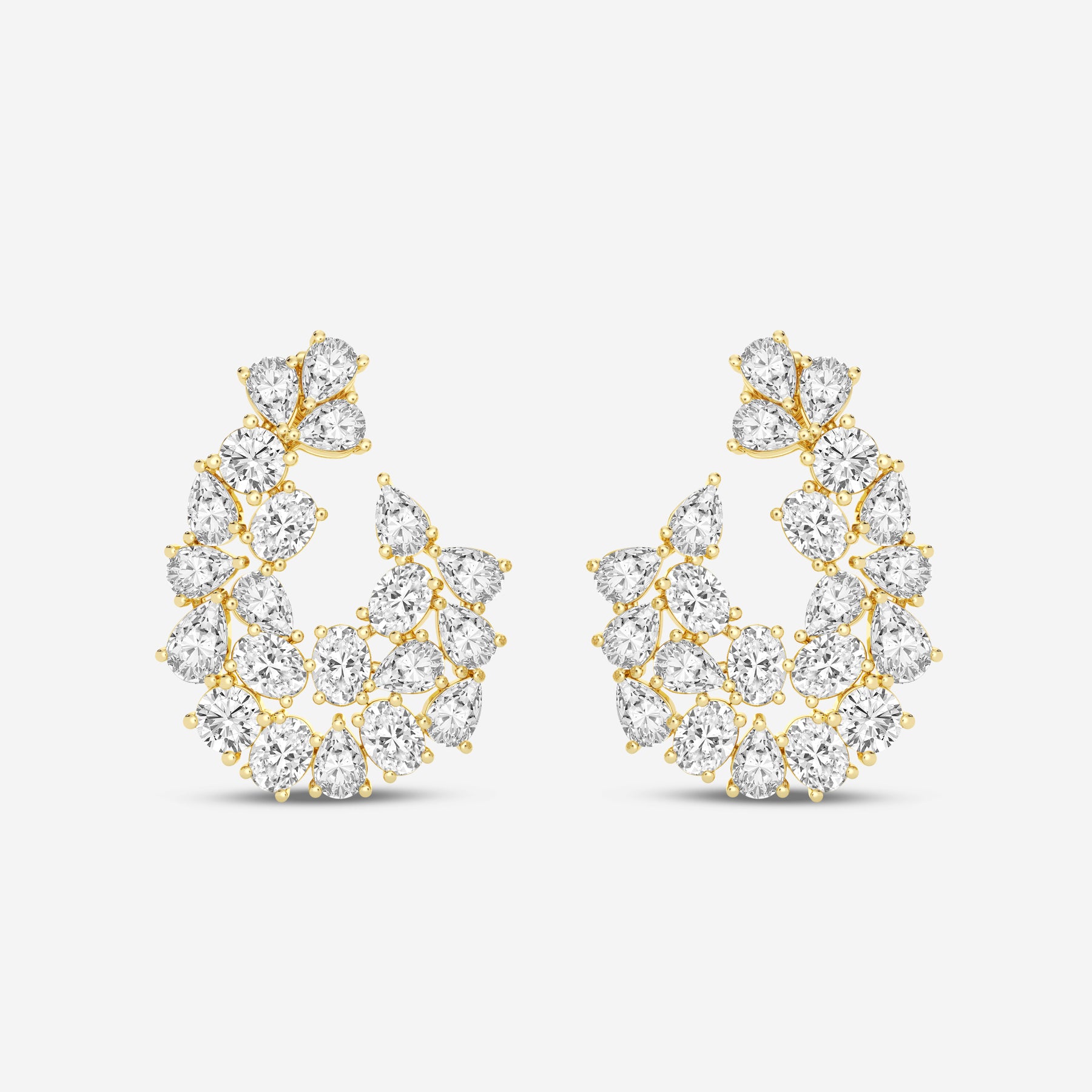 Unique Oval / Pear 10.86CT Lab Diamond Stud Earrings