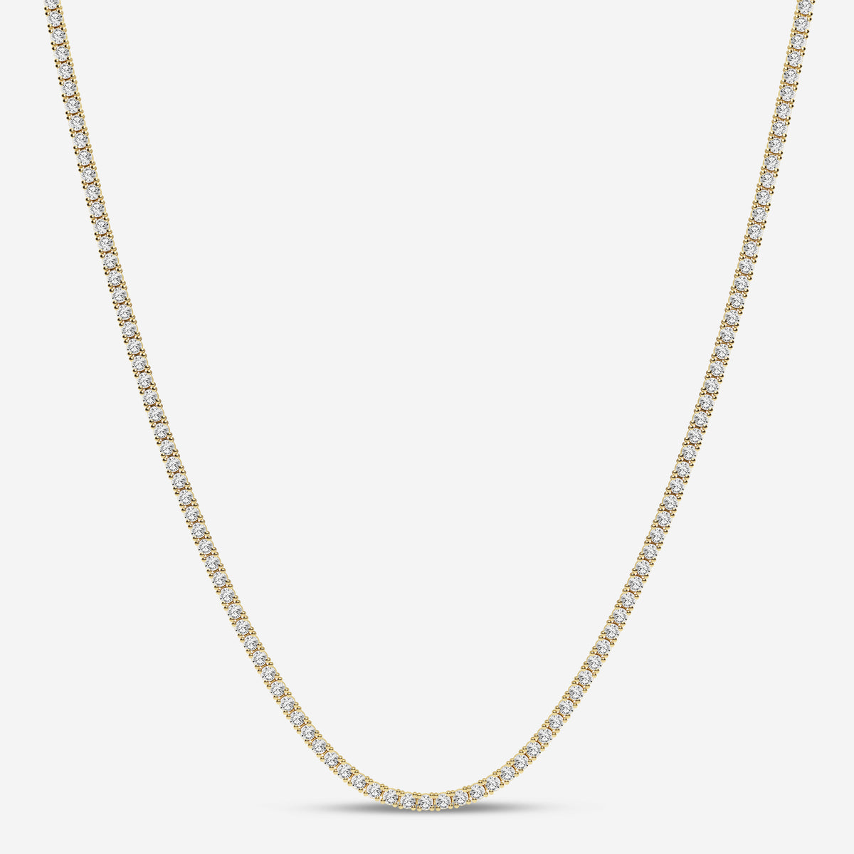 14KT YG 6.96ct Round Lab Grown Diamond Tennis Necklace