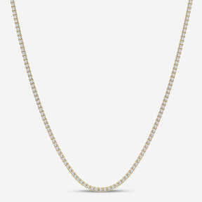 14KT YG 6.96ct Round Lab Grown Diamond Tennis Necklace