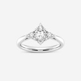 Pear Lab Diamond Three Stone Ring