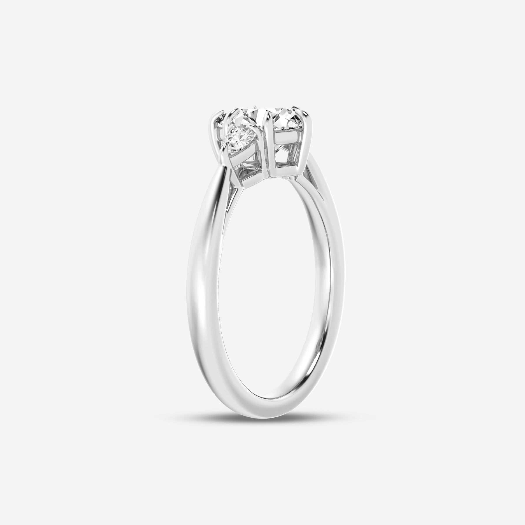 Pear Lab Diamond Three Stone Ring