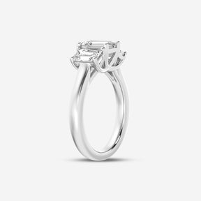 Three Stone Emerald Cut Lab Diamond Ring