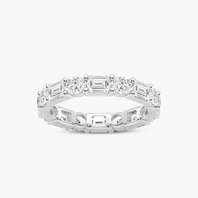 Emerald and Oval 2.94CT Lab Diamond Eternity Band