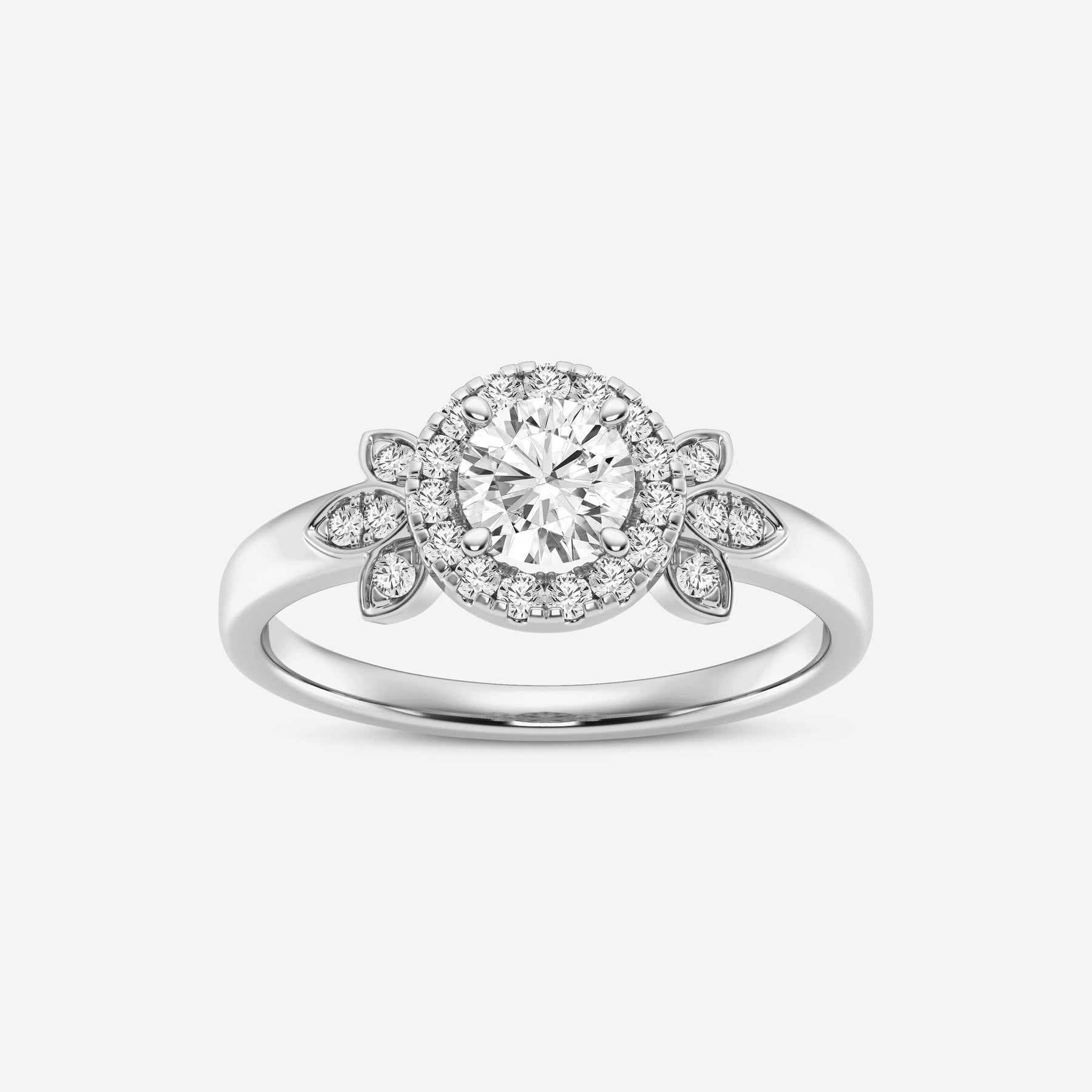 Round Halo Lab Diamond Ring