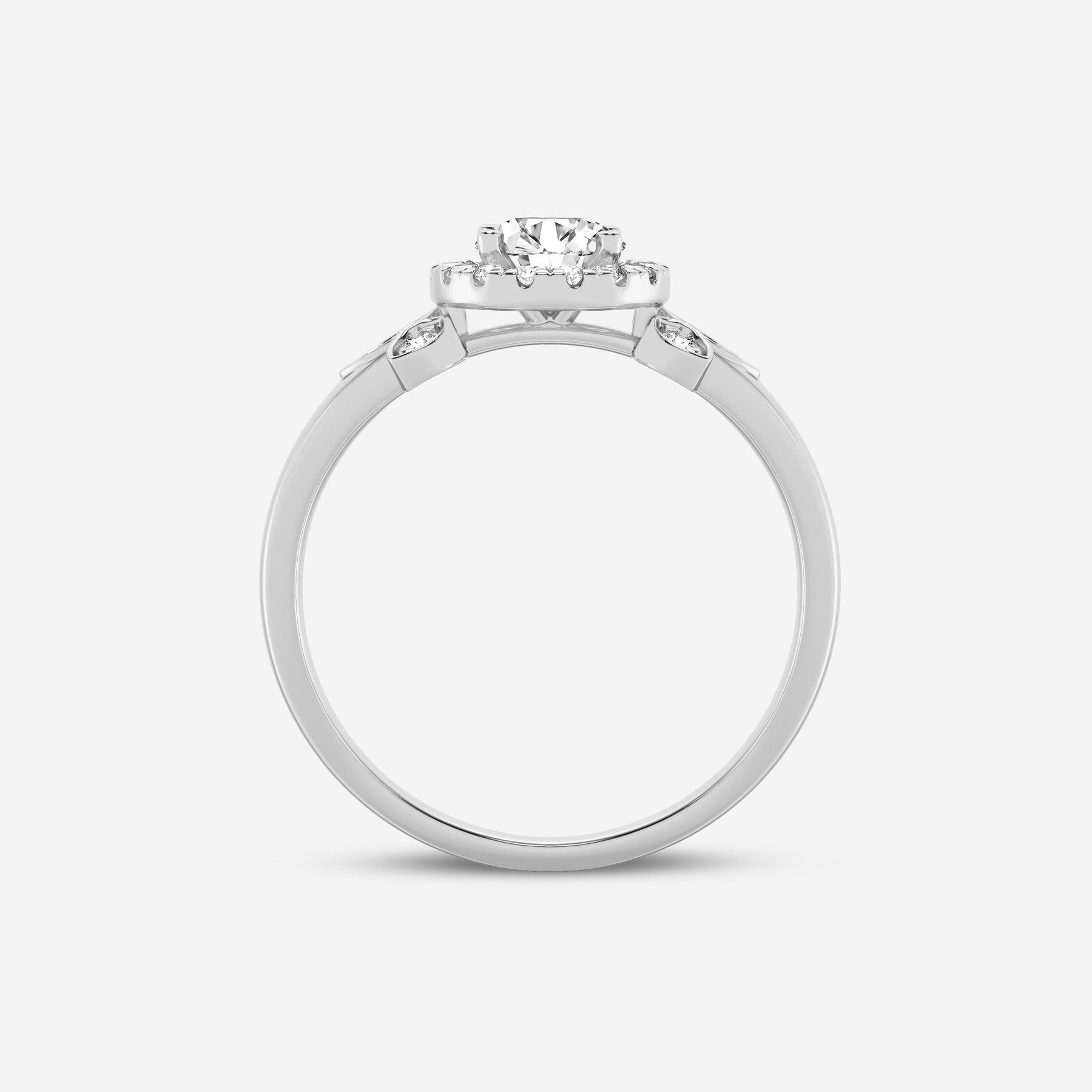 Round Halo Lab Diamond Ring