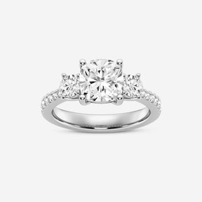 Cushion Lab Diamond Three Stone Ring