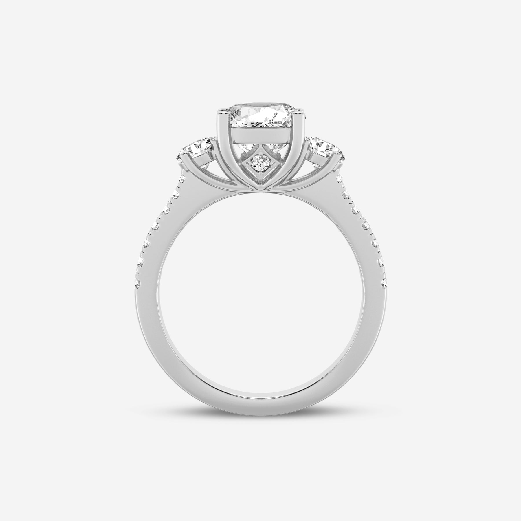 Cushion Lab Diamond Three Stone Ring