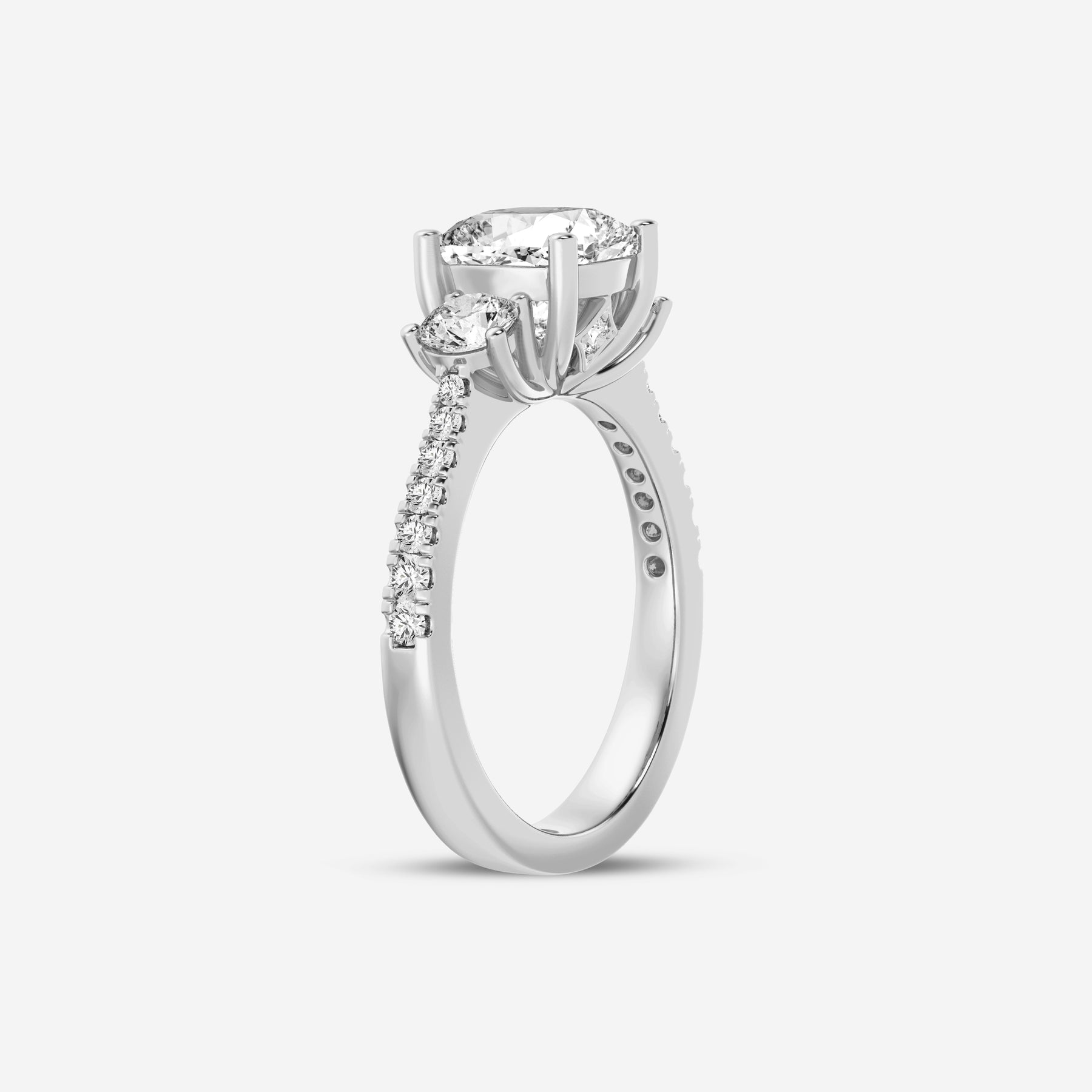 Cushion Lab Diamond Three Stone Ring