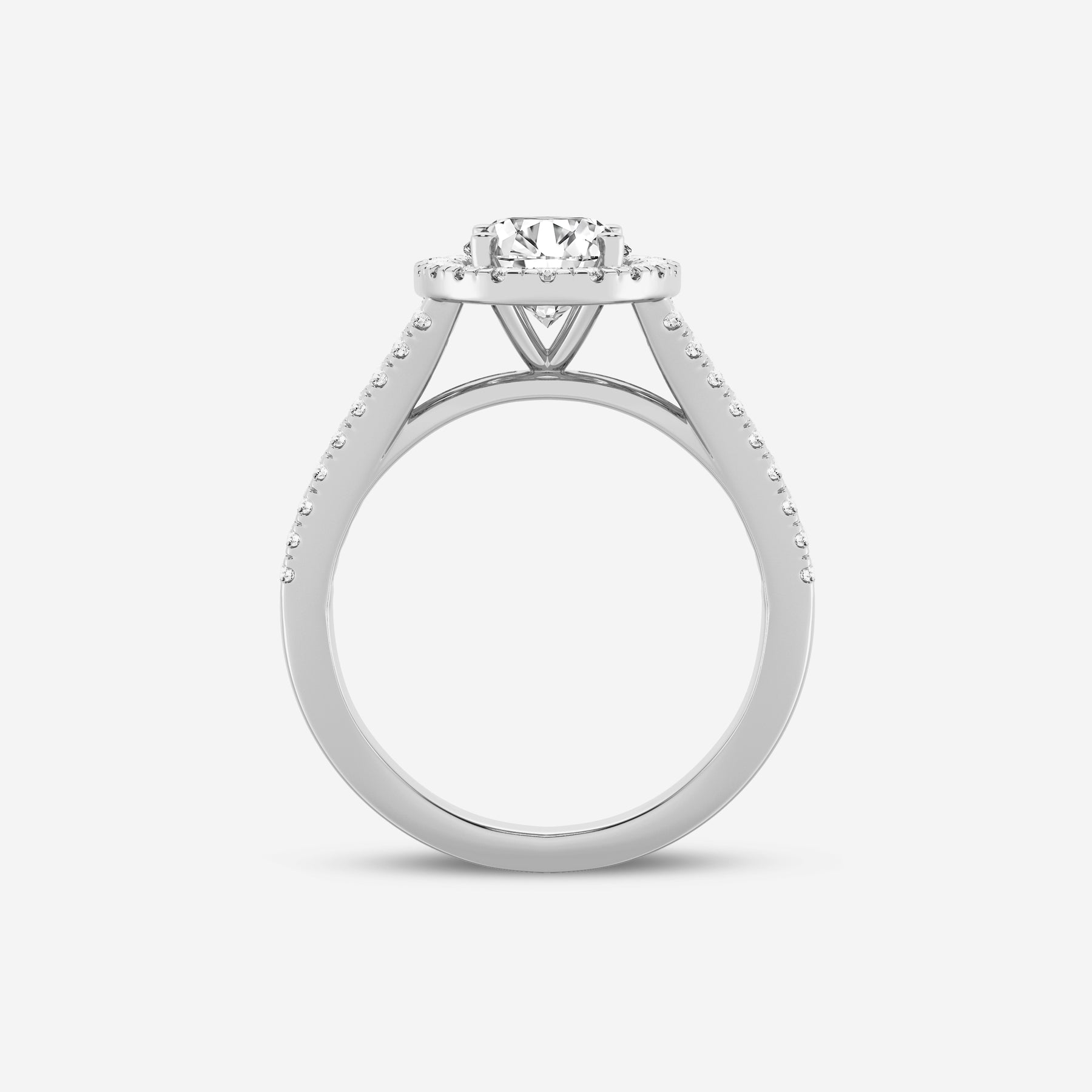 Oval Halo Double Shank Lab Diamond Ring