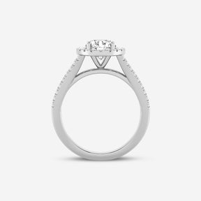 Oval Halo Double Shank Lab Diamond Ring