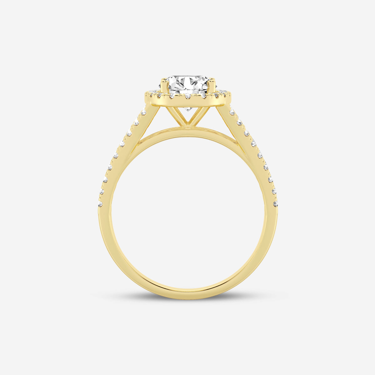 Oval Halo Double Shank Lab Diamond Ring