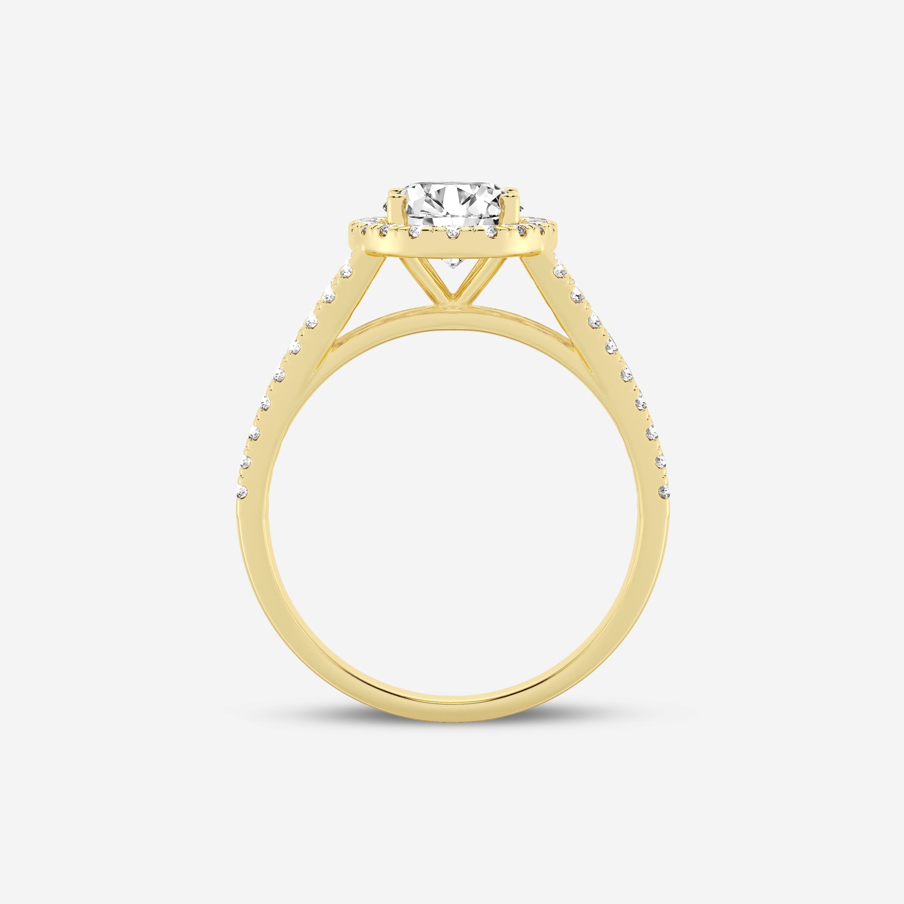 Oval Halo Double Shank Lab Diamond Ring