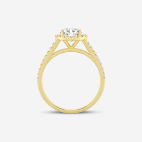 Oval Halo Double Shank Lab Diamond Ring