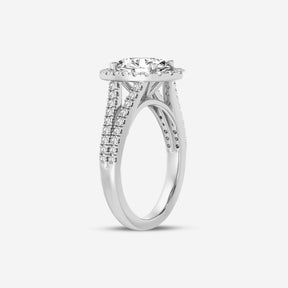 Oval Halo Double Shank Lab Diamond Ring