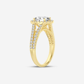 Oval Halo Double Shank Lab Diamond Ring