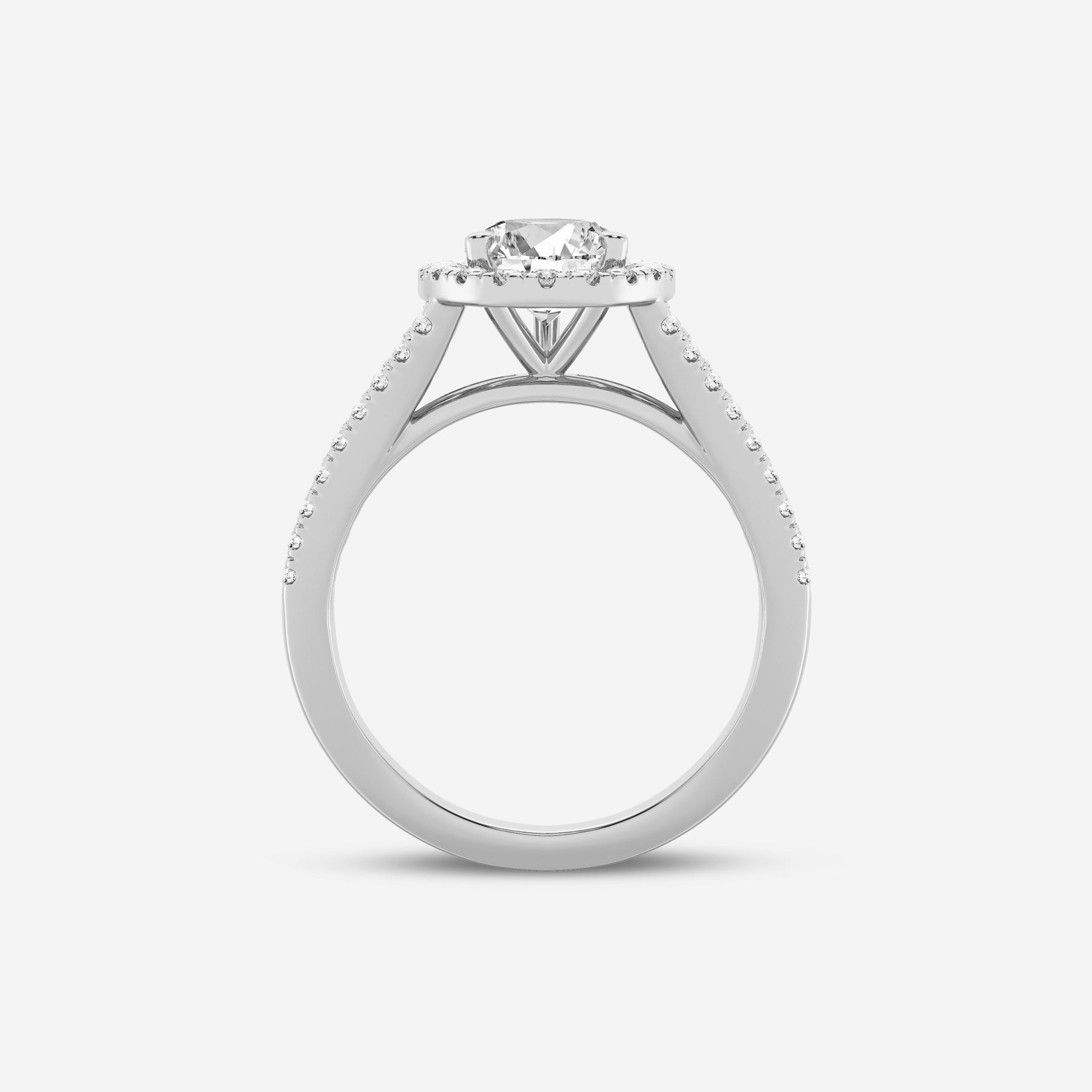 Halo Pear Double Shank Lab Diamond Ring