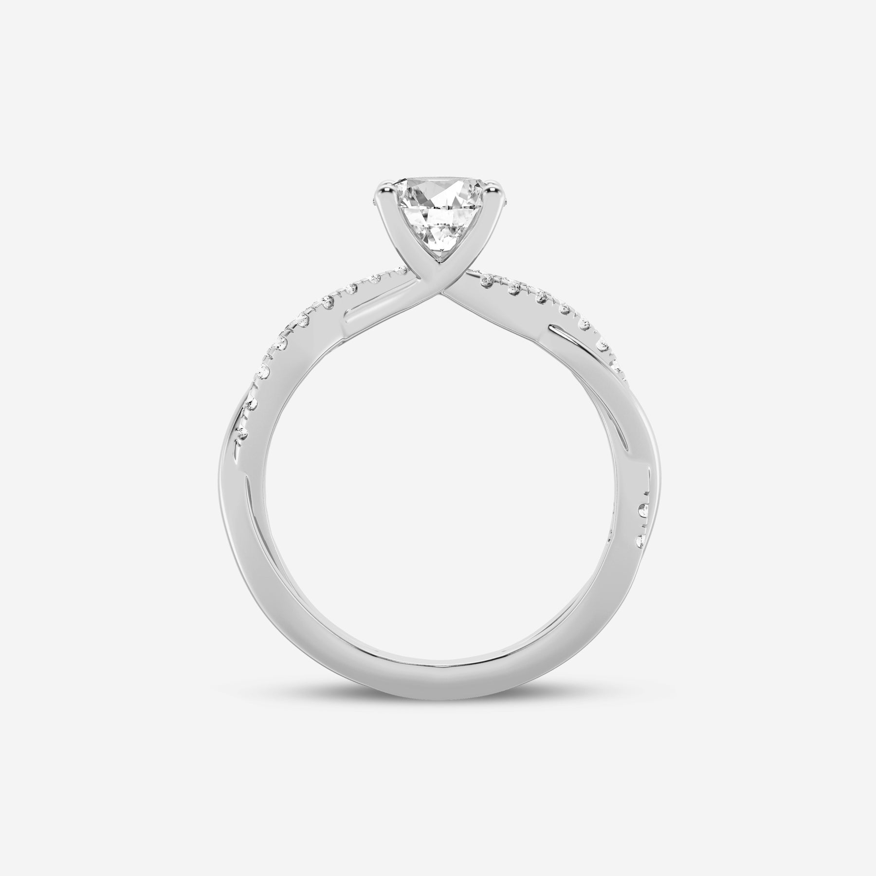 Pear Solitaire Lab Diamond Ring with Twist Band